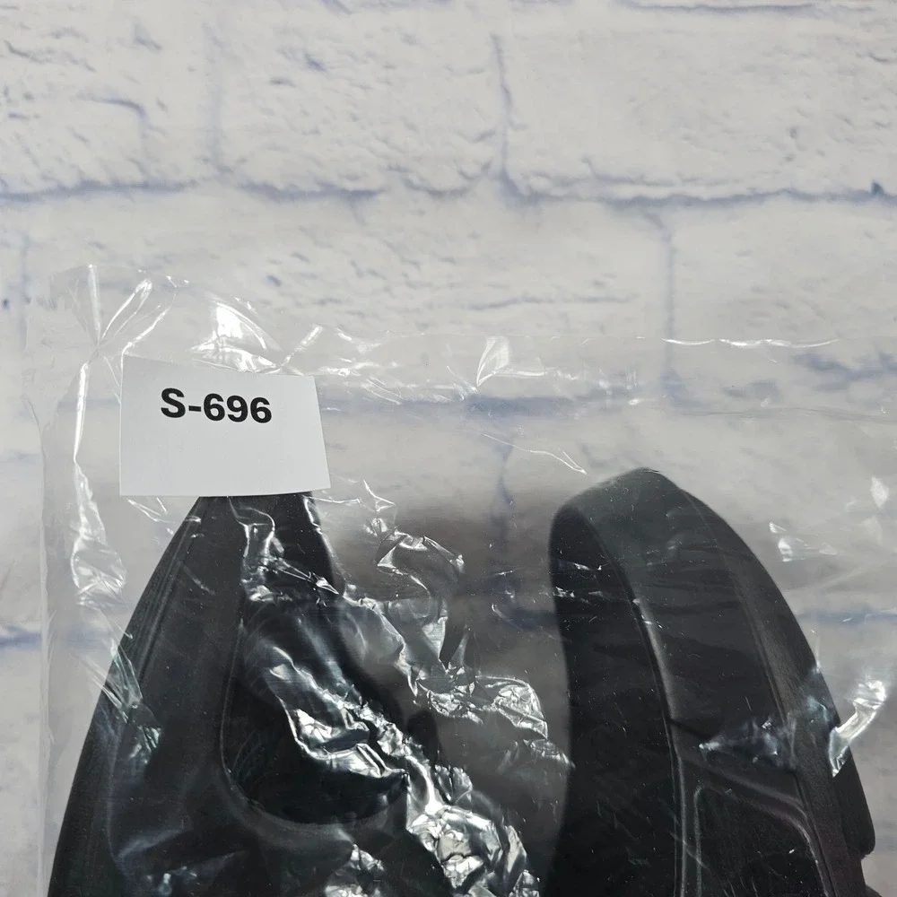 OOFOS OOahh Sport Flex Sandals M13 W15 Black Adjustable Recovery Slides
